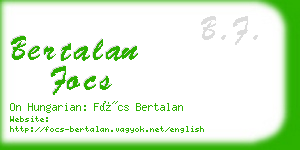 bertalan focs business card